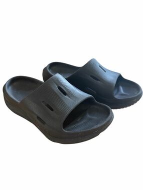 Hoka recovery black Slip-On Rubber Slide Sandals comfort